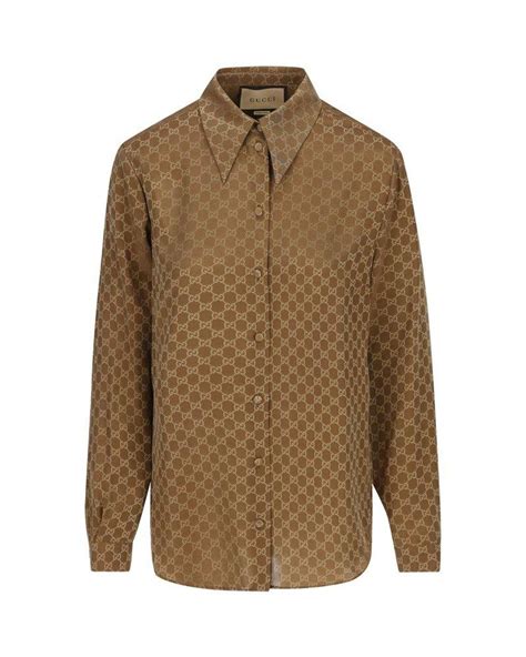 brown gucci shirt|Men's Brown Gucci Shirts .